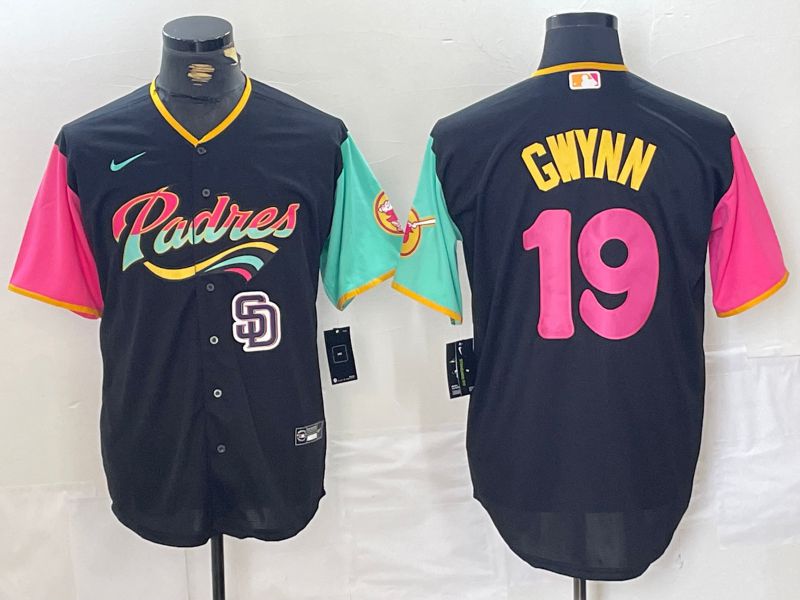 Men San Diego Padres #19 Gwynn Black City Edition 2024 Nike MLB Jersey style 14->san diego padres->MLB Jersey